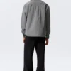 Loose Button-Down Poplin Shirt – Black Check