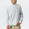 Loose Button-Down Poplin Shirt – White – Blue Stripes Loose Button-Down Poplin Shirt – White – Blue Stripes