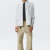 Loose Button-Down Poplin Shirt – White – Blue Stripes Loose Button-Down Poplin Shirt – White – Blue Stripes