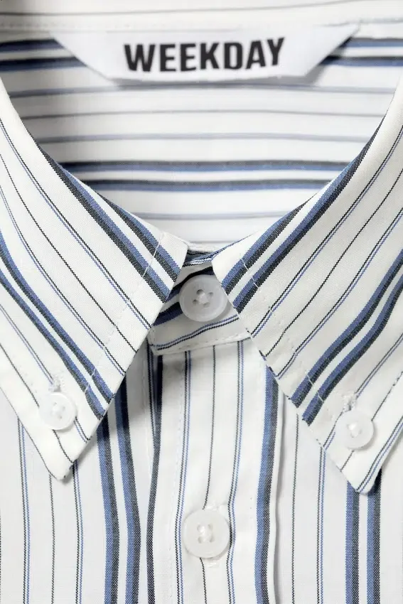 Loose Button-Down Poplin Shirt – White – Blue Stripes Loose Button-Down Poplin Shirt – White – Blue Stripes