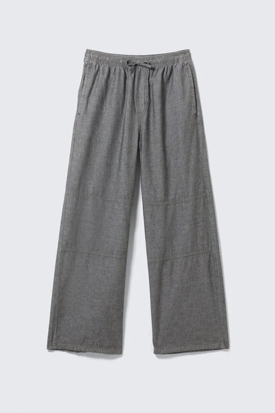 Loose Chambray Trousers – Black Melange Loose Chambray Trousers – Black Melange
