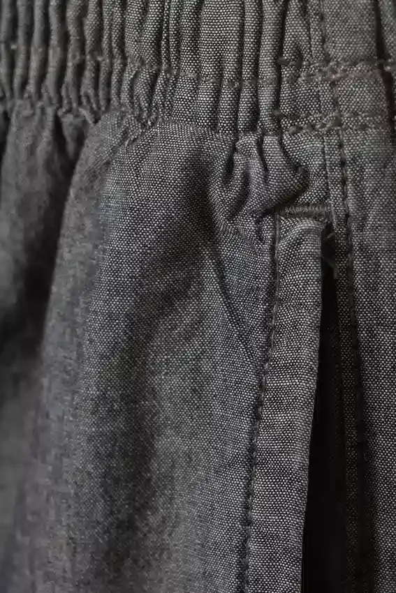 Loose Chambray Trousers – Black Melange Loose Chambray Trousers – Black Melange