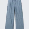 Loose Chambray Trousers – Washed Blue Loose Chambray Trousers – Washed Blue