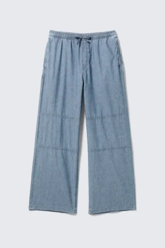 Loose Chambray Trousers – Washed Blue
