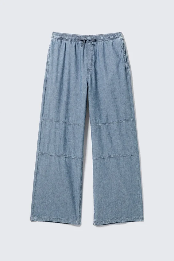 Loose Chambray Trousers – Washed Blue Loose Chambray Trousers – Washed Blue