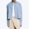 Loose Cotton Shirt – Dusty Blue – Checked Loose Cotton Shirt – Dusty Blue – Checked