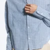 Loose Cotton Shirt – Dusty Blue – Checked Loose Cotton Shirt – Dusty Blue – Checked