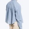 Loose Cotton Shirt – Dusty Blue – Checked Loose Cotton Shirt – Dusty Blue – Checked