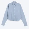 Loose Cotton Shirt – Dusty Blue – Checked Loose Cotton Shirt – Dusty Blue – Checked