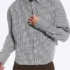 Loose Cotton Shirt – Dusty White – Checked Loose Cotton Shirt – Dusty White – Checked