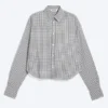 Loose Cotton Shirt – Dusty White – Checked Loose Cotton Shirt – Dusty White – Checked