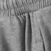 Loose Cutline Cotton Fleece Sweatpants – Grey Melange Loose Cutline Cotton Fleece Sweatpants – Grey Melange