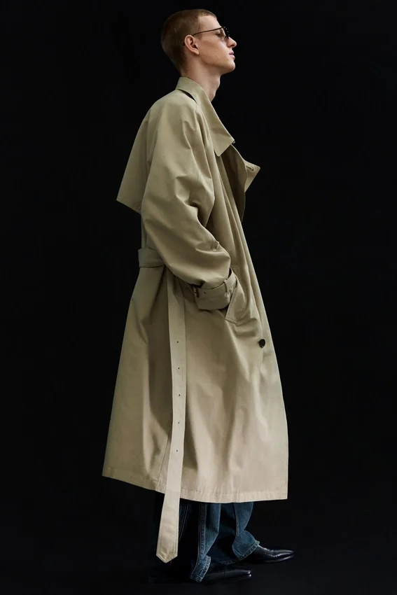 Loose Double-Breasted Trench Coat – Beige Loose Double-Breasted Trench Coat – Beige