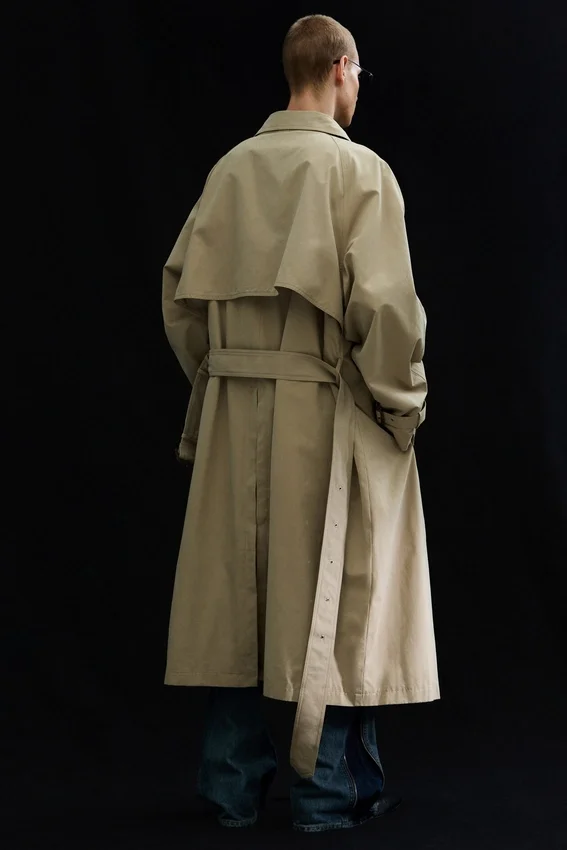 Loose Double-Breasted Trench Coat – Beige Loose Double-Breasted Trench Coat – Beige