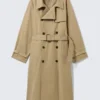 Loose Double-Breasted Trench Coat – Beige Loose Double-Breasted Trench Coat – Beige