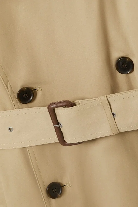 Loose Double-Breasted Trench Coat – Beige Loose Double-Breasted Trench Coat – Beige