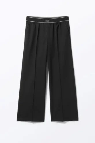 Loose Elastic Suiting Trousers – Black