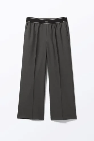 Loose Elastic Suiting Trousers – Dark Grey