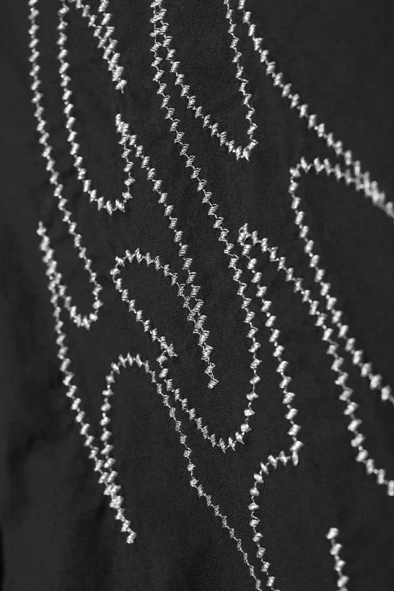 Loose Embroidered Cotton Shirt – Embroidered Black Loose Embroidered Cotton Shirt – Embroidered Black