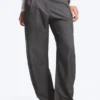Loose Fit Barrel Leg Suiting Trousers – Dark Grey Melange Loose Fit Barrel Leg Suiting Trousers – Dark Grey Melange