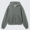 Loose Fit Blocked Zip Hoodie – Grey Loose Fit Blocked Zip Hoodie – Grey