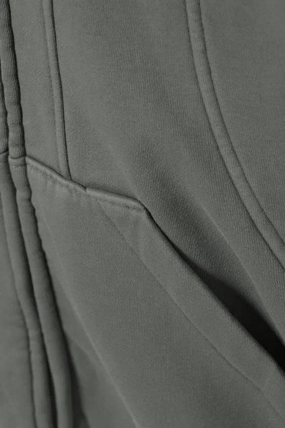 Loose Fit Blocked Zip Hoodie – Grey Loose Fit Blocked Zip Hoodie – Grey