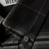 Loose Fit Button-Up Flannel Shirt – Black Checked Loose Fit Button-Up Flannel Shirt – Black Checked