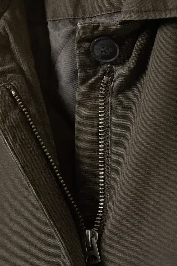 Loose Fit Canvas Car Coat – Dark Grey Loose Fit Canvas Car Coat – Dark Grey