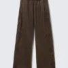 Loose Fit Embroidered Sweatpants – Dark Brown Loose Fit Embroidered Sweatpants – Dark Brown