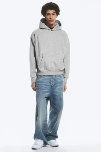 Loose Fit Hoodie – Grey Melange