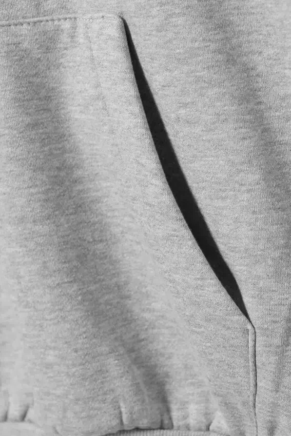 Loose Fit Hoodie – Grey Melange Loose Fit Hoodie – Grey Melange