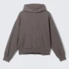 Loose Fit Hoodie – Washed Dark Brown Loose Fit Hoodie – Washed Dark Brown