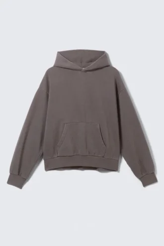 Loose Fit Hoodie – Washed Dark Brown
