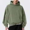 Loose Fit Hoodie – Washed Green Loose Fit Hoodie – Washed Green