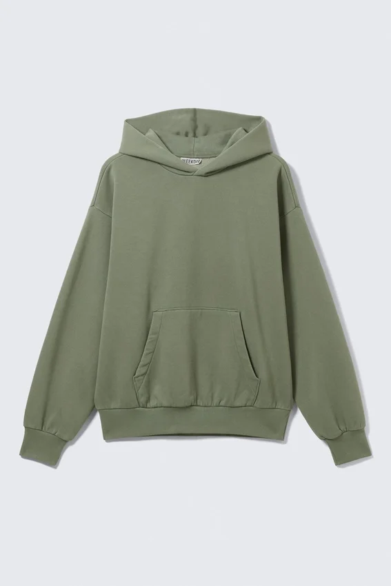 Loose Fit Hoodie – Washed Green Loose Fit Hoodie – Washed Green