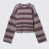 Loose Fit Knitted Sweater – Striped Pink Loose Fit Knitted Sweater – Striped Pink