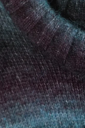 Loose Fit Knitted Sweater – Striped Turquoise