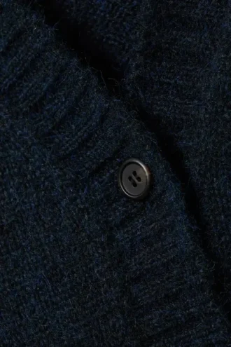 Loose Fit Knitted V-Neck Cardigan – Dark Blue