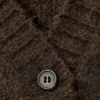 Loose Fit Knitted V-Neck Cardigan – Dark Brown Melange Loose Fit Knitted V-Neck Cardigan – Dark Brown Melange