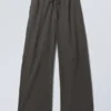 Loose Fit Low Waist Washed Trousers – Dark Grey Loose Fit Low Waist Washed Trousers – Dark Grey