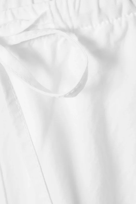 Loose Fit Low Waist Washed Trousers – White Loose Fit Low Waist Washed Trousers – White