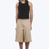 Loose Fit Mid Rise Chino Shorts – Beige Loose Fit Mid Rise Chino Shorts – Beige