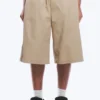 Loose Fit Mid Rise Chino Shorts – Beige Loose Fit Mid Rise Chino Shorts – Beige