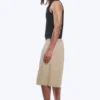 Loose Fit Mid Rise Chino Shorts – Beige Loose Fit Mid Rise Chino Shorts – Beige