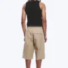 Loose Fit Mid Rise Chino Shorts – Beige Loose Fit Mid Rise Chino Shorts – Beige