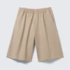 Loose Fit Mid Rise Chino Shorts – Beige Loose Fit Mid Rise Chino Shorts – Beige