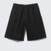 Loose Fit Mid Rise Chino Shorts – Black Loose Fit Mid Rise Chino Shorts – Black