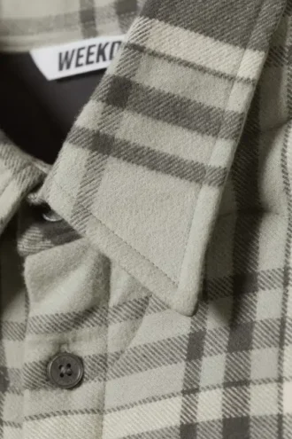 Loose Fit Padded Jacket – Grey Checked