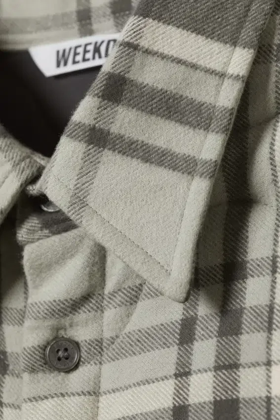 Loose Fit Padded Jacket – Grey Checked Loose Fit Padded Jacket – Grey Checked