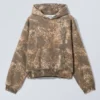 Loose Fit Printed Hoodie – Khaki – Woodland Loose Fit Printed Hoodie – Khaki – Woodland